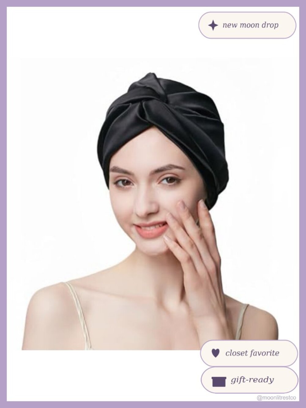 100% Mulberry Silk Bonnet Sleep Cap Double Layer Turban Night Hair Care
